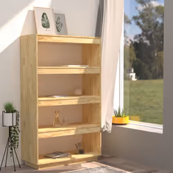 vidaXL Solid Pinewood Book Cabinet/Room Divider Multi Colours Multi Sizes - brown, 80 x 35 x 135 cm - Additional view 3