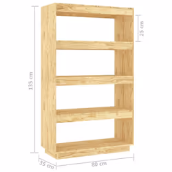 vidaXL Solid Pinewood Book Cabinet/Room Divider Multi Colours Multi Sizes - brown, 80 x 35 x 135 cm - Additional view 8