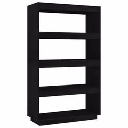 vidaXL Solid Pinewood Book Cabinet/Room Divider Multi Colours Multi Sizes - black, 80 x 35 x 135 cm - Additional view 2