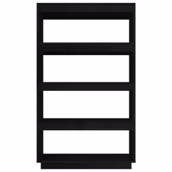 vidaXL Solid Pinewood Book Cabinet/Room Divider Multi Colours Multi Sizes - black, 80 x 35 x 135 cm - Additional view 5