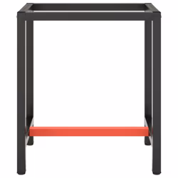 vidaXL Work Bench Frame Matte Black and Matte Red Metal Table Bracket Base - Additional view 2