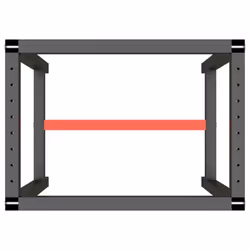 vidaXL Work Bench Frame Matte Black and Matte Red Metal Table Bracket Base - Additional view 4