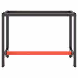vidaXL Work Bench Frame Matte Black and Matte Red Metal Table Bracket Base - Additional view 2