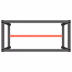 vidaXL Work Bench Frame Matte Black and Matte Red Metal Table Bracket Base - Additional view 4