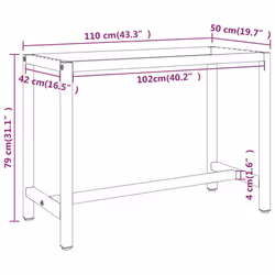 vidaXL Work Bench Frame Matte Black and Matte Red Metal Table Bracket Base - Additional view 7