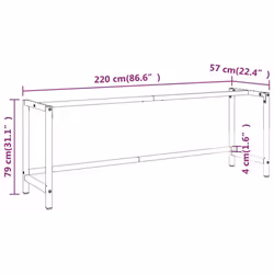 vidaXL Work Bench Frame Matte Black and Matte Red Metal Table Bracket Base