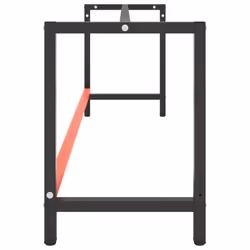 vidaXL Work Bench Frame Matte Black and Matte Red Metal Table Bracket Base - Additional view 4