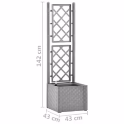 vidaXL Garden Raised Bed with Trellis & Self Planter Multi Colours 100/43 cm - 43 x 43 x 142 cm - Additional view 7