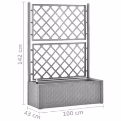 vidaXL Garden Raised Bed with Trellis & Self Planter Multi Colours 100/43 cm - 100 x 43 x 142 cm - Additional view 7