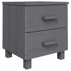 vidaXL 1/2x Bedside Cabinet Solid Wood Pine Wooden Bed Table Multi Colours - dark grey, 1