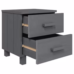 vidaXL 1/2x Bedside Cabinet Solid Wood Pine Wooden Bed Table Multi Colours - dark grey, 1