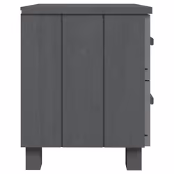 vidaXL 1/2x Bedside Cabinet Solid Wood Pine Wooden Bed Table Multi Colours - dark grey, 2