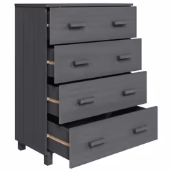 vidaXL Sideboard Wooden Storage Side Cabinet Cupboard HAMAR Solid Wood Pine - dark grey - Additional view 3