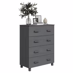vidaXL Sideboard Wooden Storage Side Cabinet Cupboard HAMAR Solid Wood Pine - dark grey - Additional view 4