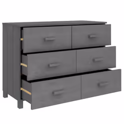 vidaXL Sideboard Solid Wood Pine Storage Side Cabinet Furniture Multi Colours - dark grey - Additional view 6