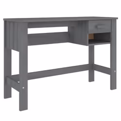 vidaXL Desk Solid Wood Pine Home Working Writing Computer Table Multi Colours - dark grey