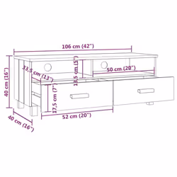 vidaXL TV Cabinet Solid Wood Pine Wooden TV Stand Unit Furniture Multi Colours - honey brown - Additional view 6