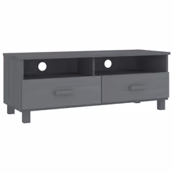 vidaXL TV Cabinet Solid Wood Pine Wooden TV Stand Unit Furniture Multi Colours - dark grey
