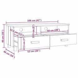vidaXL TV Cabinet Solid Wood Pine Wooden TV Stand Unit Furniture Multi Colours - dark grey - Additional view 5
