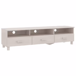 vidaXL TV Cabinet Solid Wood Pine Wooden TV Stand Unit Furniture Multi Colours - white