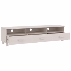 vidaXL TV Cabinet Solid Wood Pine Wooden TV Stand Unit Furniture Multi Colours - white