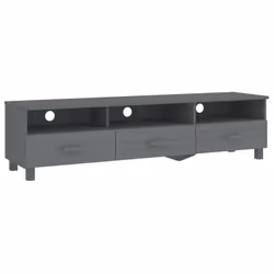 vidaXL TV Cabinet Solid Wood Pine Wooden TV Stand Unit Furniture Multi Colours - dark grey