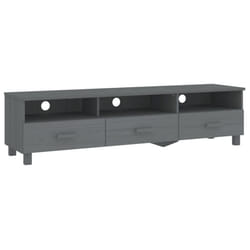 vidaXL TV Cabinet Solid Wood Pine Wooden TV Stand Unit Furniture Multi Colours - dark grey