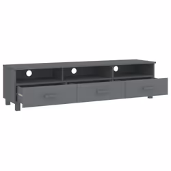 vidaXL TV Cabinet Solid Wood Pine Wooden TV Stand Unit Furniture Multi Colours - dark grey