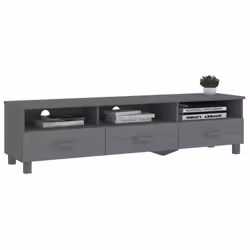 vidaXL TV Cabinet Solid Wood Pine Wooden TV Stand Unit Furniture Multi Colours - dark grey - Additional view 4