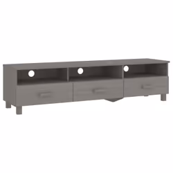 vidaXL TV Cabinet Solid Wood Pine Wooden TV Stand Unit Furniture Multi Colours - light grey