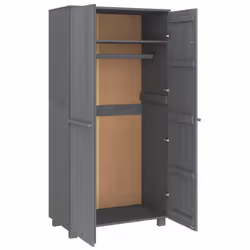 vidaXL Wardrobe HAMAR Dark Grey 89x50x180 cm Solid Wood Pine - Additional view 4