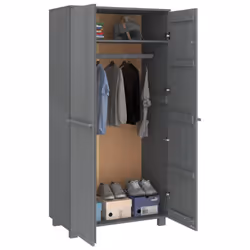vidaXL Wardrobe HAMAR Dark Grey 89x50x180 cm Solid Wood Pine - Additional view 5