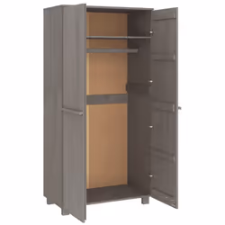 vidaXL Wardrobe HAMAR Light Grey 89x50x180 cm Solid Wood Pine - Additional view 4