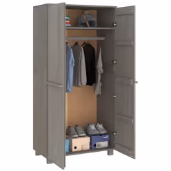 vidaXL Wardrobe HAMAR Light Grey 89x50x180 cm Solid Wood Pine - Additional view 5