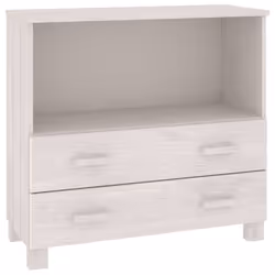 vidaXL Sideboard Solid Wood Pine Wooden Side Cabinet Furniture Multi Colours - white