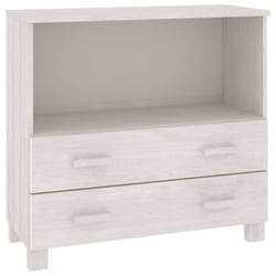 vidaXL Sideboard Solid Wood Pine Wooden Side Cabinet Furniture Multi Colours - white