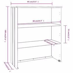 vidaXL Top for Highboard Solid Wood Pine Storage Cabinet Top Multi Colours - light grey