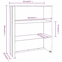 vidaXL Top for Highboard Solid Wood Pine Storage Cabinet Top Multi Colours - light grey - Additional view 7