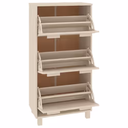 vidaXL Shoe Cabinet Solid Wood Pine Wooden Shoe Organiser Unit Multi Colours - honey brown - Additional view 4