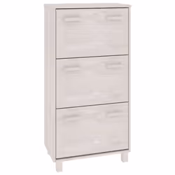 vidaXL Shoe Cabinet Solid Wood Pine Wooden Shoe Organiser Unit Multi Colours - white