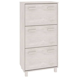 vidaXL Shoe Cabinet Solid Wood Pine Wooden Shoe Organiser Unit Multi Colours - white
