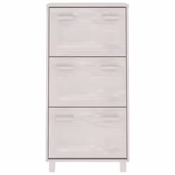 vidaXL Shoe Cabinet Solid Wood Pine Wooden Shoe Organiser Unit Multi Colours - white