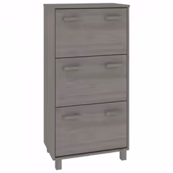 vidaXL Shoe Cabinet Solid Wood Pine Wooden Shoe Organiser Unit Multi Colours - light grey