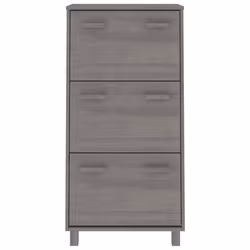 vidaXL Shoe Cabinet Solid Wood Pine Wooden Shoe Organiser Unit Multi Colours - light grey - Additional view 4