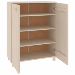 vidaXL Shoe Cabinet Solid Wood Pine Shoe Organiser Unit Rack Multi Colours - honey brown