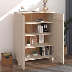 vidaXL Shoe Cabinet Solid Wood Pine Shoe Organiser Unit Rack Multi Colours - honey brown - Additional view 5