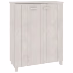 vidaXL Shoe Cabinet Solid Wood Pine Shoe Organiser Unit Rack Multi Colours - white