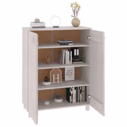 vidaXL Shoe Cabinet Solid Wood Pine Shoe Organiser Unit Rack Multi Colours - white - Additional view 4
