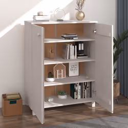 vidaXL Shoe Cabinet Solid Wood Pine Shoe Organiser Unit Rack Multi Colours - white - Additional view 5
