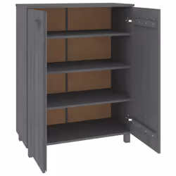 vidaXL Shoe Cabinet Solid Wood Pine Shoe Organiser Unit Rack Multi Colours - dark grey